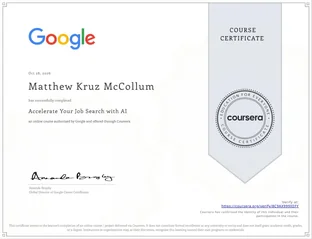 Accelerate Your Job Search with AI certificate