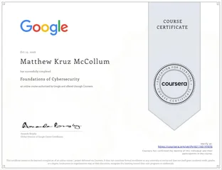 Foundations of Cybersecurity certificate